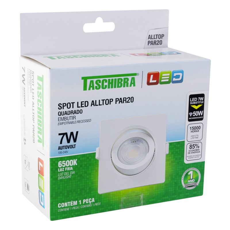 Spot-Led-de-Embutir-Quadrado-Branco-Taschibra-7W-6500K-AutovoltEmbalagemAngularEsquerda3