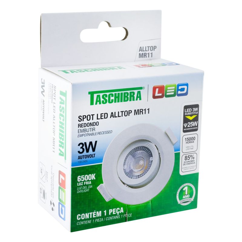 Spot-Led-de-Embutir-Redondo-Branco-Taschibra-3W-6500K-AutovoltAngularEsquerda3