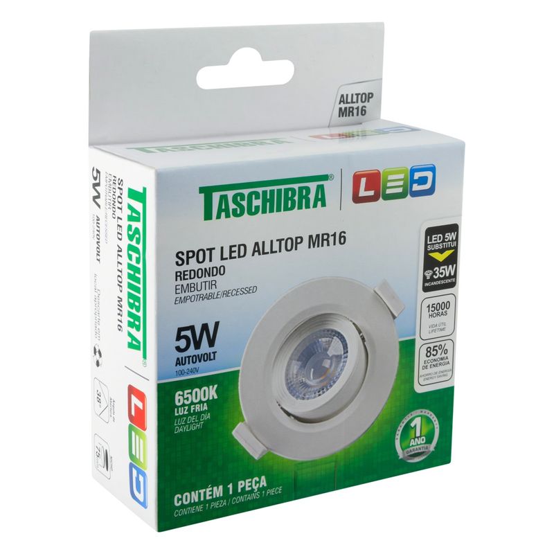 Spot-Led-de-Embutir-Redondo-Branco-Taschibra-5W-6500K-AutovoltAngularEsquerda3