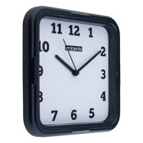 Relógio de Parede Quadrado Ambiente Preto Real 22cm