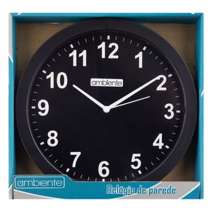 Relógio de Parede Redondo Ambiente Preto 27cm