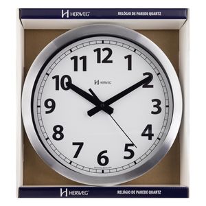 Relógio de Parede Redondo Herweg Branco 30cm