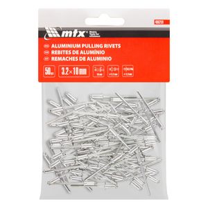 Rebite de Repuxo de Alumínio MTX 3,2mm x 10mm 50 unidades