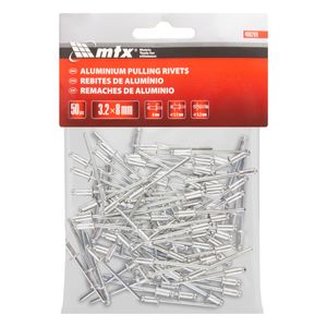 Rebite de Repuxo de Alumínio MTX 3,2mm x 8mm 50 unidades