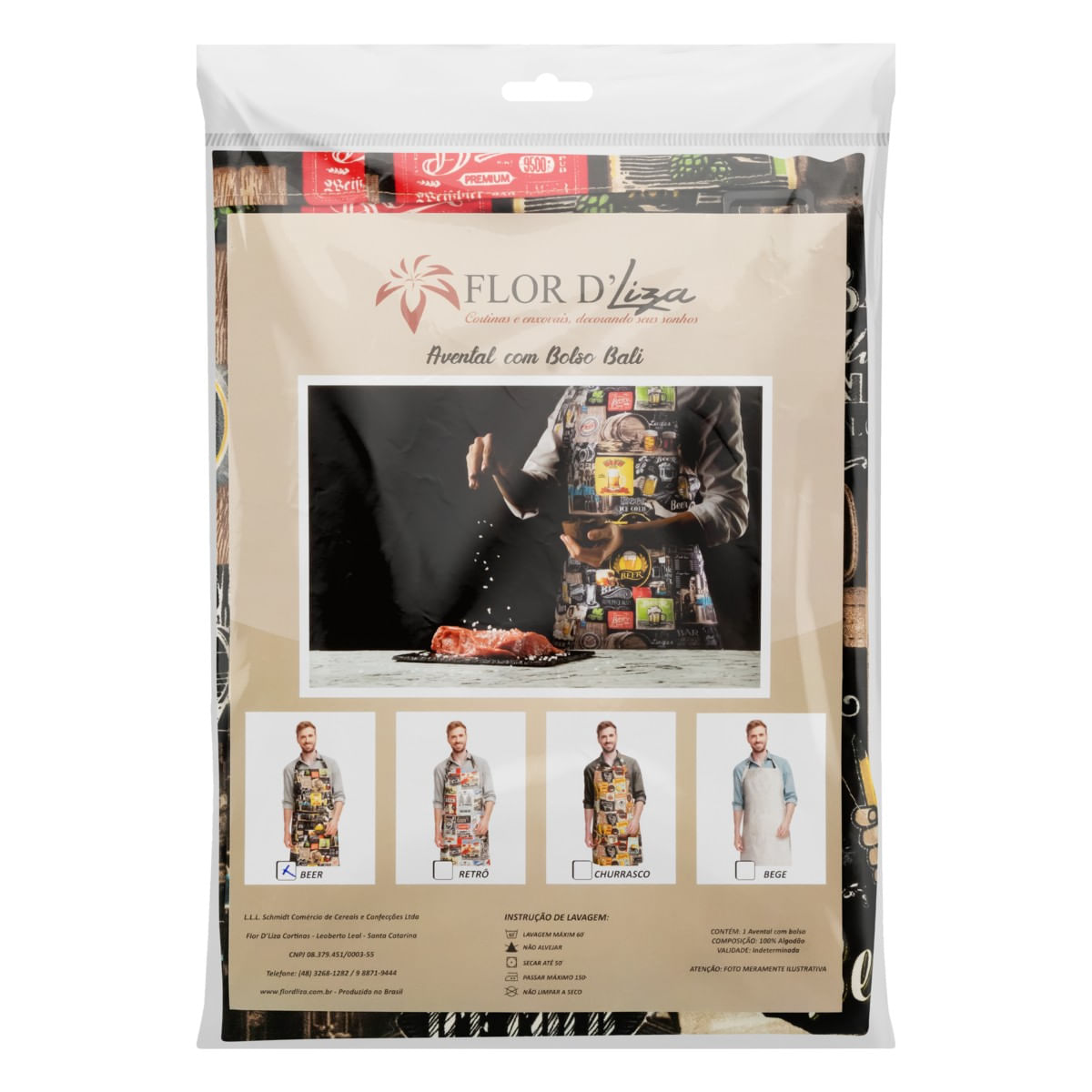 AventalPretocomBolsoFlorD'LizaBaliBeerFrontal3