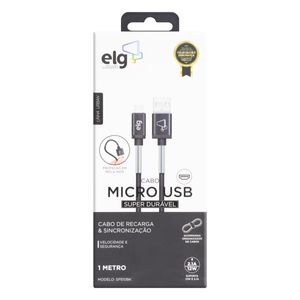 Cabo Micro Usb com Mola Elg Urban Preto 1m