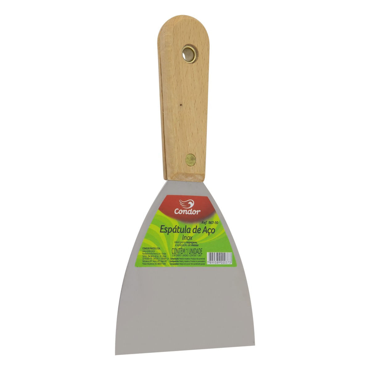 EspátuladeInoxcomCabodeMadeiraCondor100mmAngularEsquerda2