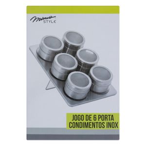 Porta Condimentos em Inox Mimo Style 6 peças