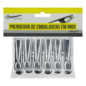 Conjunto de Prendedores em Inox para Embalagens Mimo Style 6 peças