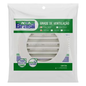 Grade  de Ventilação com Tela Redonda AC&A do Brasil 10cm