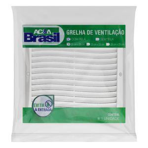 Grelha de Ventilação com Tela Quadrada AC&A do Brasil 20cm