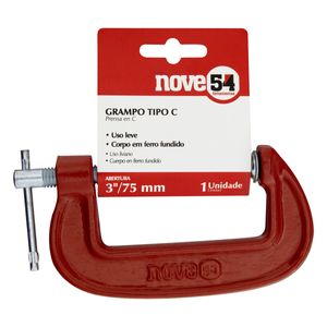 Grampo Tipo C Vermelho Nove54 3"