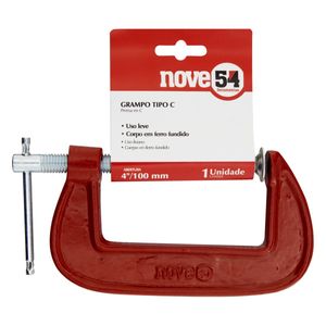 Grampo Tipo C Vermelho Nove54 4"