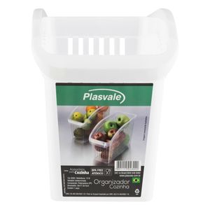 Organizador Plástico Branco Plasvale 28cm x 17,3cm x 13cm