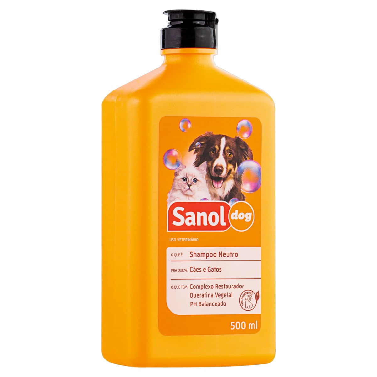 ShampooparaCãeseGatosNeutroSanol500mlAngularEsquerda3