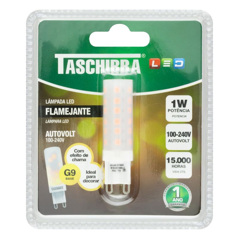 Lampada-Led-Flamejante-G9-Taschibra-1W-AutovoltFrontal1