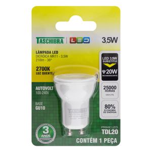 Lâmpada Led Dicroica Taschibra 2700K 3,5W