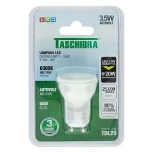 Lâmpada Led Dicroica Taschibra 6000K 3,5W