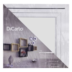 Kit Nicho de Parede Mdf DI CARLO Branco 3 peças