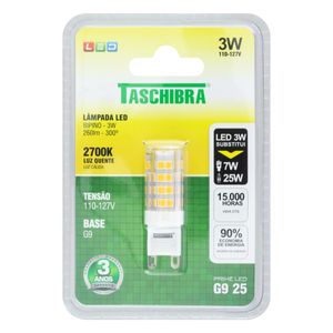 Lâmpada Led G9 25 2700K Taschibra 3W