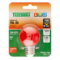 Lâmpada Led Bolinha Vermelha Taschibra 1W