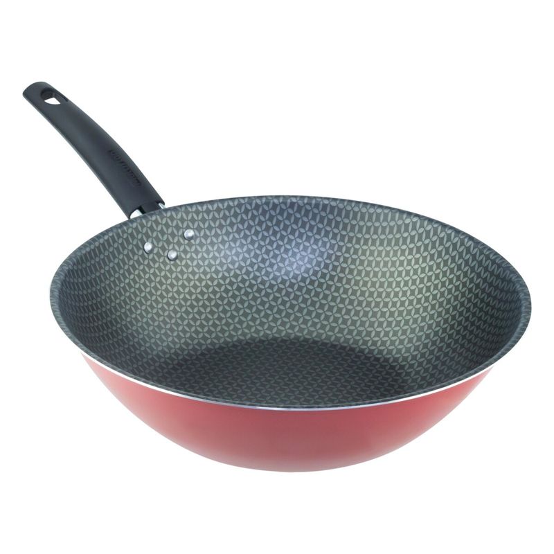 Frigideira-Wok-em-Aluminio-Antiaderente-Vermelha-Multiflon-Essencial-28cmAngularEsquerda1