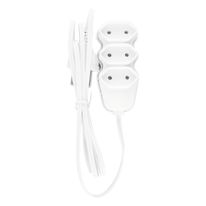 Extensão Bipolar 3 Tomadas Branca Megatron 1,5m 10A