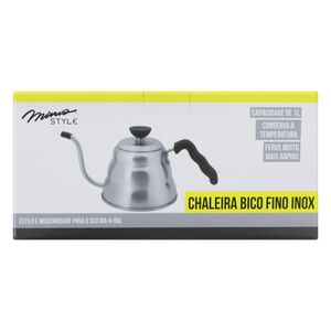 Chaleira Bico Fino em Inox Mimo Style em Inox 1l