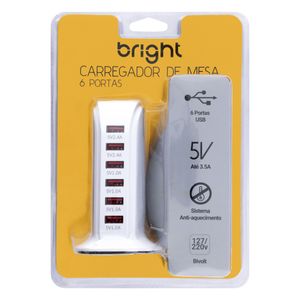 Carregador de Mesa com 6 Portas Usb Bright