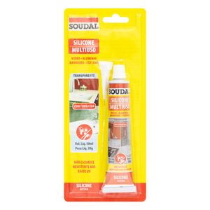 Silicone Acético Multiuso Incolor Soudal 50g