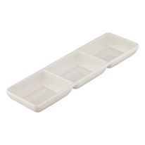 Tigela Tripla Melamina com 3 Divisória Oxford Branca 22cm