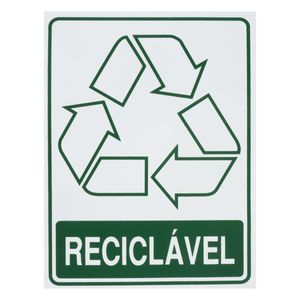 Placa de Sinalização Lixo Reciclável Imports