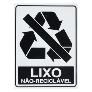 Placa de Sinalização Lixo Não Reciclável Imports