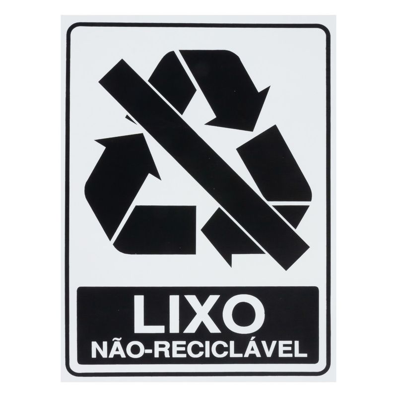 PlacadeSinalizaãoLixoNãoReciclávelImportsFrontal1