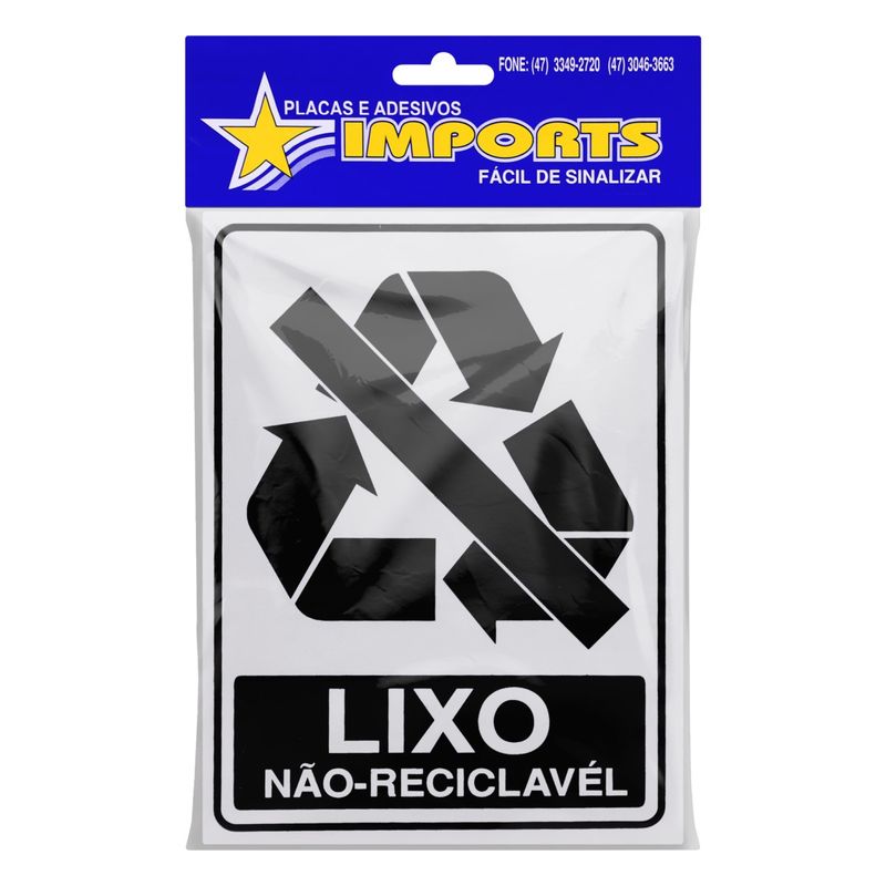 PlacadeSinalizaãoLixoNãoReciclávelImportsFrontal2