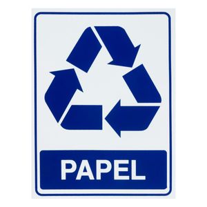 Placa de Sinalização Lixo Reciclável Papel Imports