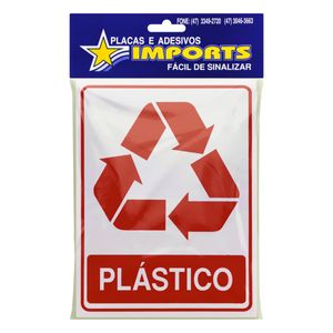 Placa de Sinalização Lixo Reciclável Plástico Imports