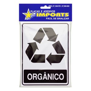 Placa de Sinalização Lixo Orgânico Imports