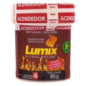 Acendedor para Carvão e Lenha em Pastilha Lumix 85g com 4 unidades