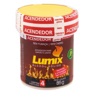 Acendedor para Carvão e Lenha em Pastilha Lumix 85g com 4 unidades