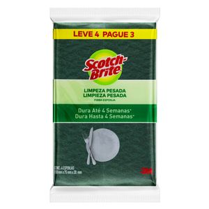 Esponja Limpeza Pesada Scotch- Brite 3M Leve 4 Pague 3