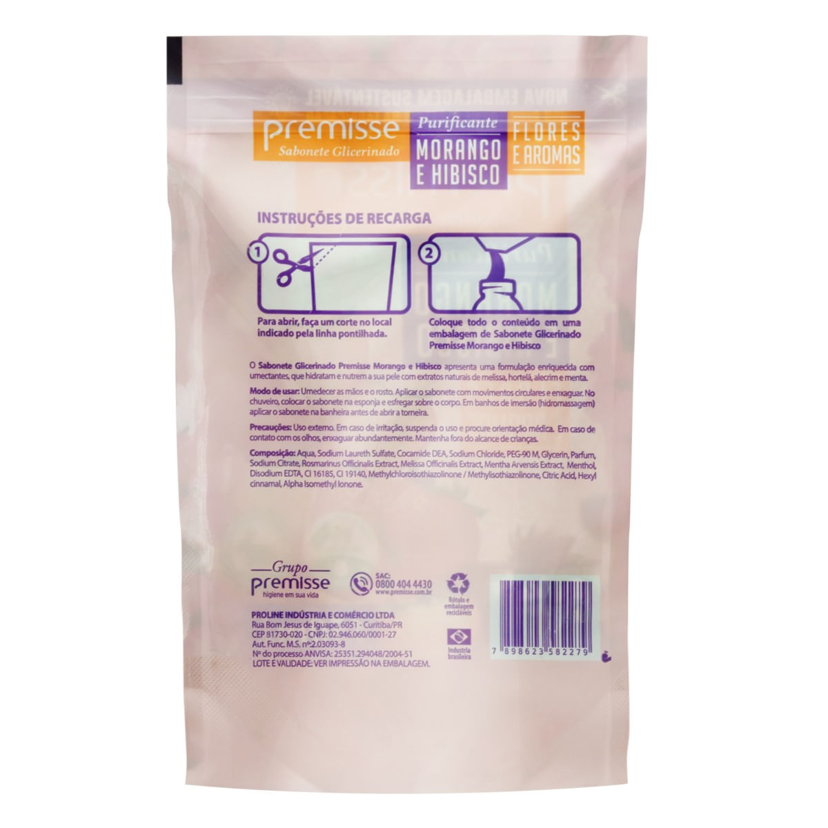 RefilSaboneteLíquidoMorangoeHibiscoPremisse450mlPosterior2