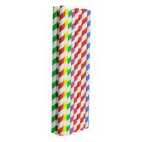 Canudo de Papel Sortido 8mm 25 Unidades Bompack