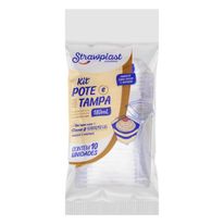Pote Descartável com Tampa Cristal Strawplast 180ml 10 unidades