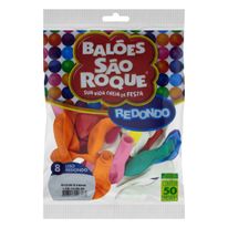 Balão Liso N° 8 Sortido 9 Unidades São Roque