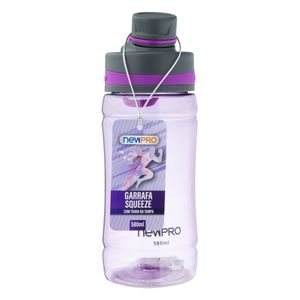 Garrafa Squeeze Roxo Newpro com Trava 580ml