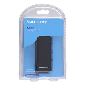 Hub 4 Portas USB 2.0 Multilaser Preto