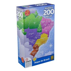 Quebra Cabeça Mapa  do Brasil Grow 200 peças