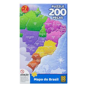 Quebra Cabeça Mapa  do Brasil Grow 200 peças