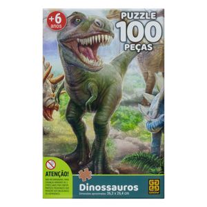 Quebra Cabeça Dinossauros Grow 100 peças